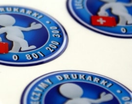 3d firmenlogo sticker mit doming